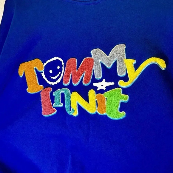 Tommyinnit Sweatshirt Mens  Large Blue Logo Limited Edition Casual Pullover - Picture 5 of 13